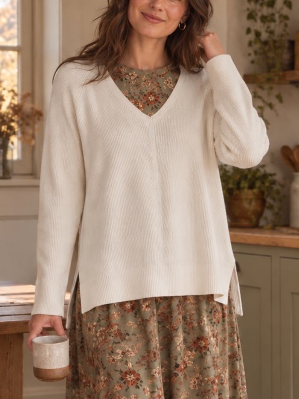 Athleta Merino Tunic Sweater Cream Size XL Quiet Luxury Oversized Relaxed